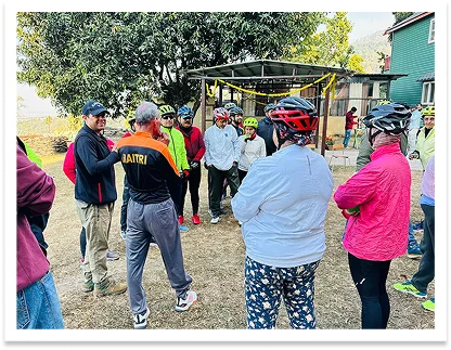 Corporate team in an outdoor activity